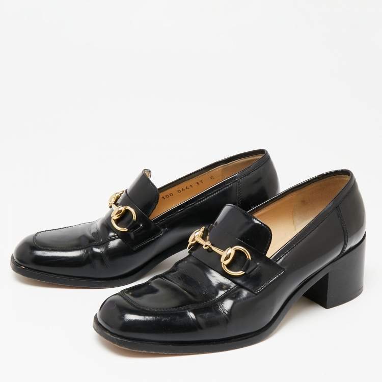 Shop GUCCI 2022 SS Platform Leather Block Heels Loafer & Moccasin Shoes (  656869DKSD0 1000) by paris.rose | BUYMA
