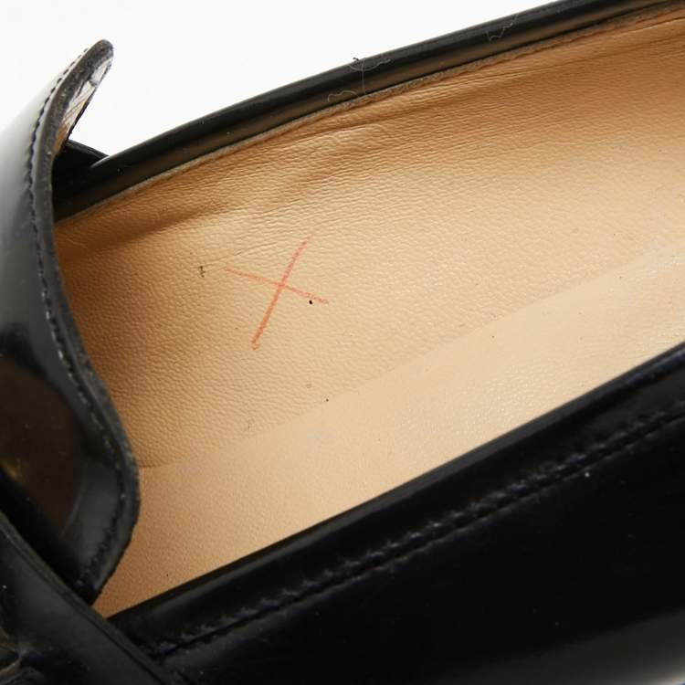 Pre Owned Gucci Black Leather Horsebit Loafer Pumps Size 37