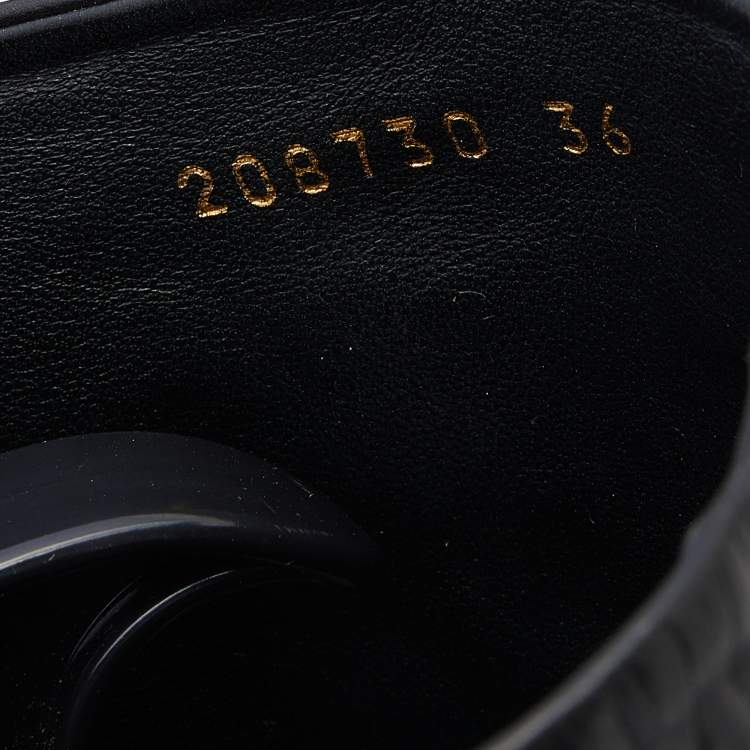 مملوكة مسبقًا Gucci Black Leather Babouska Studded Mid Calf Length Boots Size 36