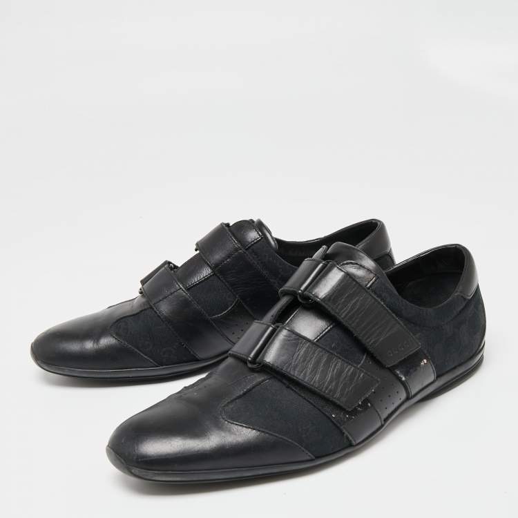 GUCCI Rubber Soled Monogram Double Monk Strap Trainer