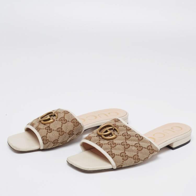 Cream hot sale gucci slides