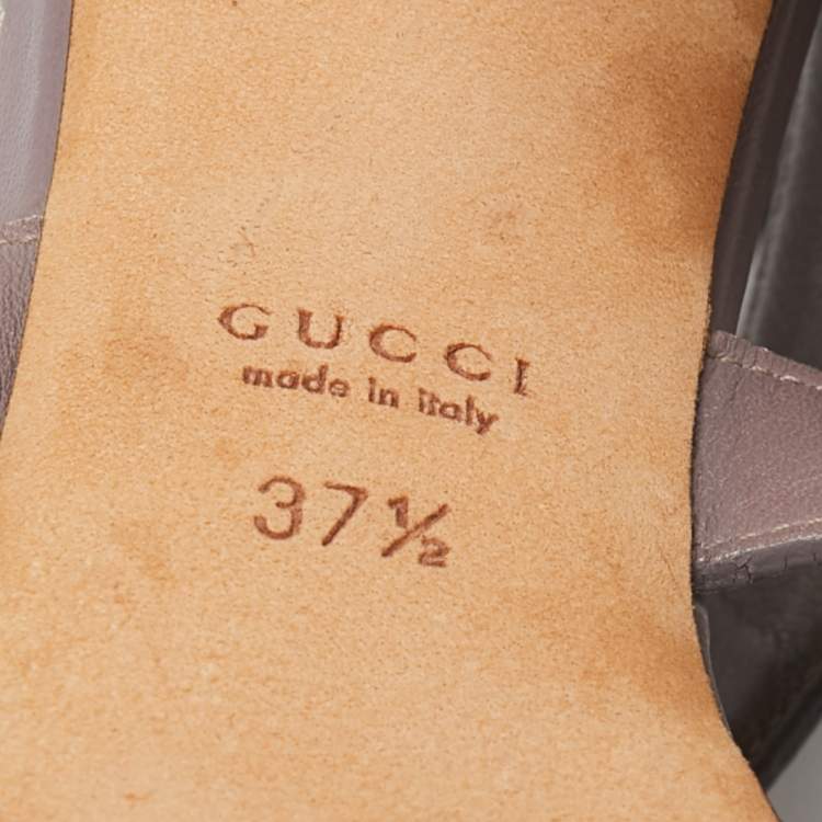 Pre Owned Gucci Mauve Leather Studded Gladiator Sandals Size 37.5