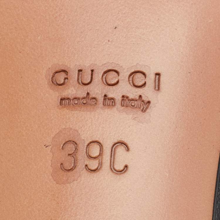 مملوكة مسبقًا Gucci Black Leather Interlocking G Strappy Sandals Size 39