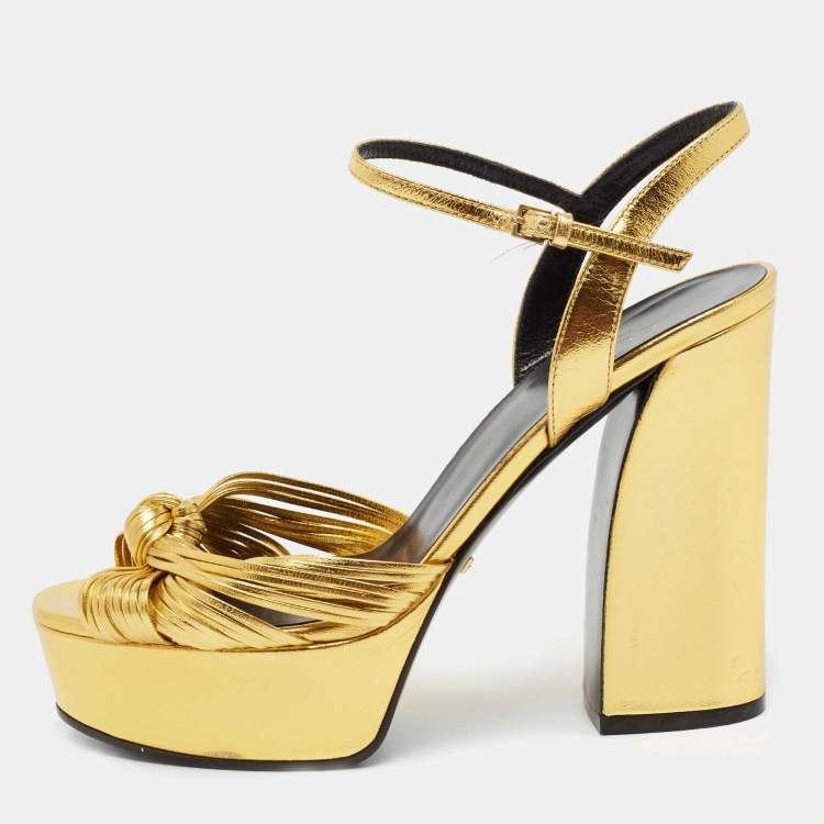 Gucci Golden Platform Women`s Shoes Editorial Stock Photo - Image of  luxury, shoes: 95311153
