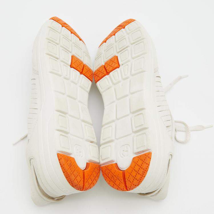 Pre Owned Gucci White Leather Tassel Low Top Sneakers Size 36.5
