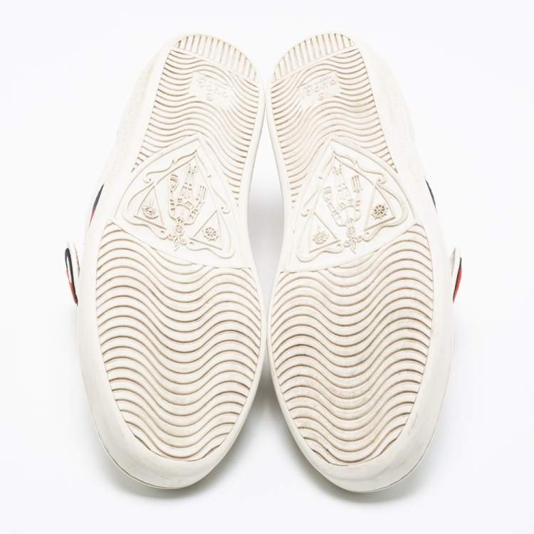 Pre Owned Gucci White Leather 'Blind For Love' Ace Low-Top Sneakers Size 38