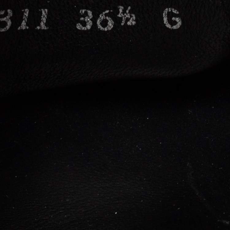 Pre Owned Gucci Black Leather Bamboo Horsebit Loafers Size 36.5