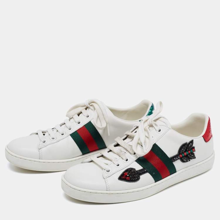 Historiker Skæbne Flytte Gucci White Leather Ace Low Top Sneakers Size 36.5 Gucci | TLC