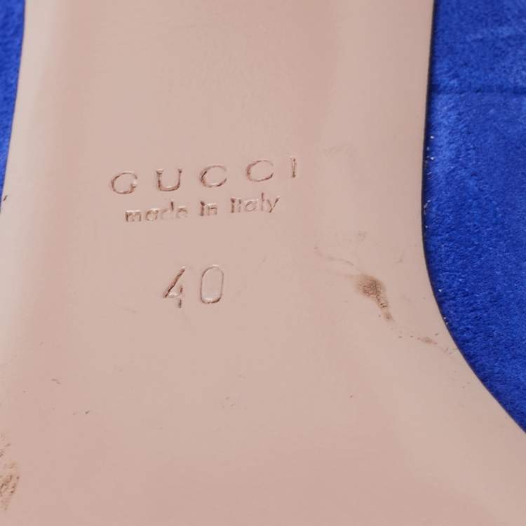 مملوكة مسبقًا Gucci Blue Suede Pointed Toe Pumps Size 40