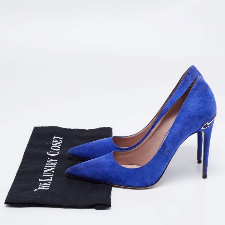 مملوكة مسبقًا Gucci Blue Suede Pointed Toe Pumps Size 40