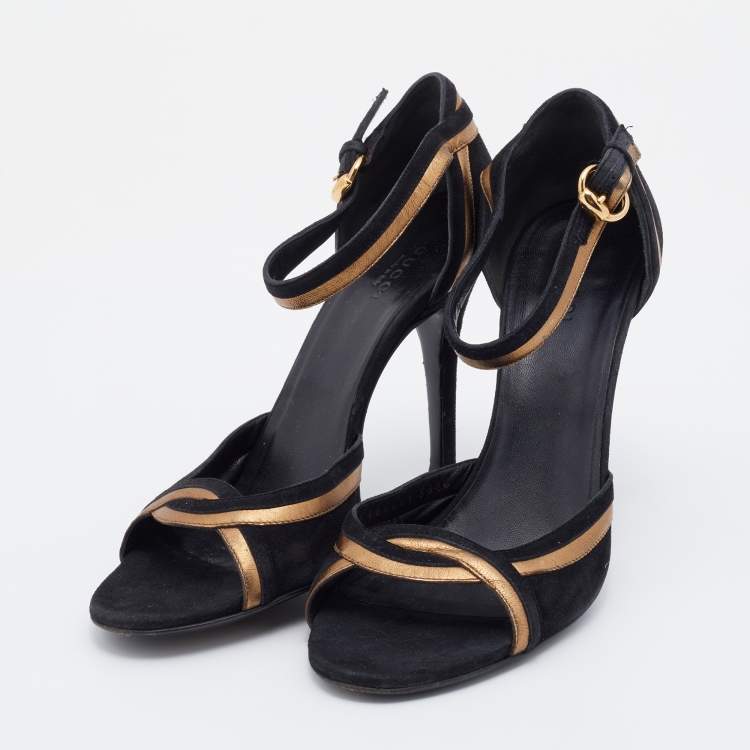 Gucci black cheap and gold shoes