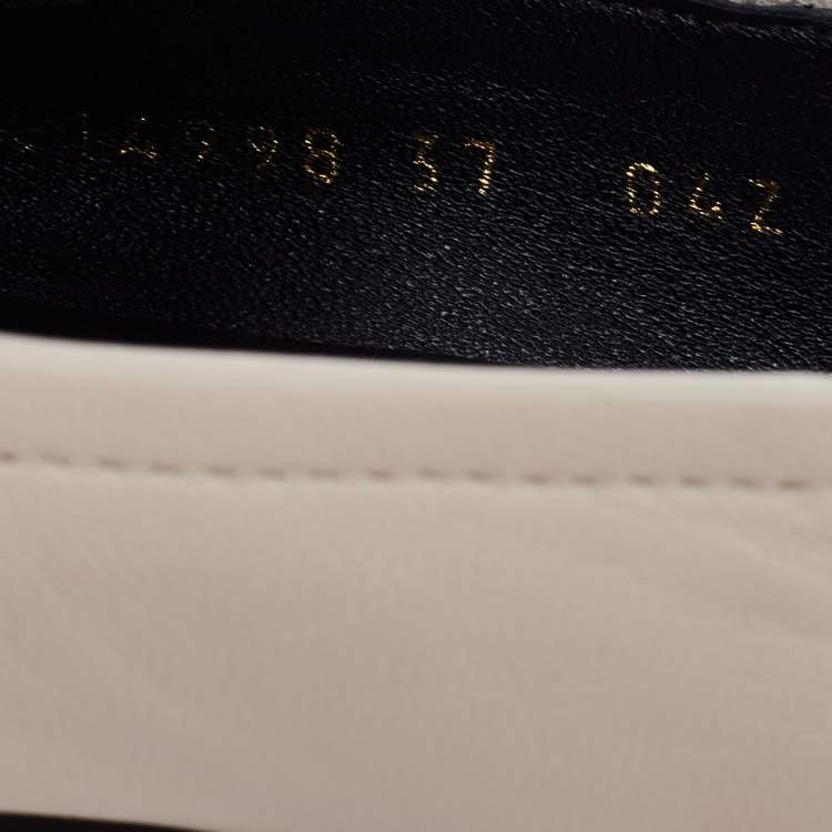 Pre Owned Gucci Cream Leather Brixton Collapsible Loafers Size 37