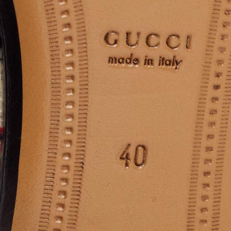Pre Owned Gucci Tri Color Tweed Horsebit Jordaan Loafers Size 40