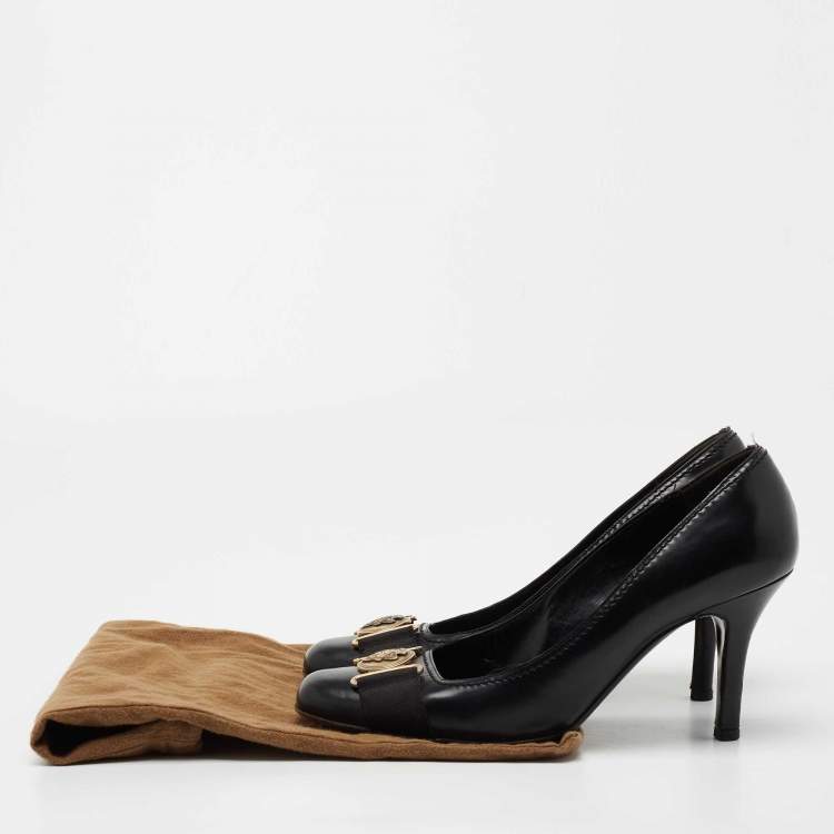Pre Owned Gucci Black Leather Hysteria  Pumps Size 40