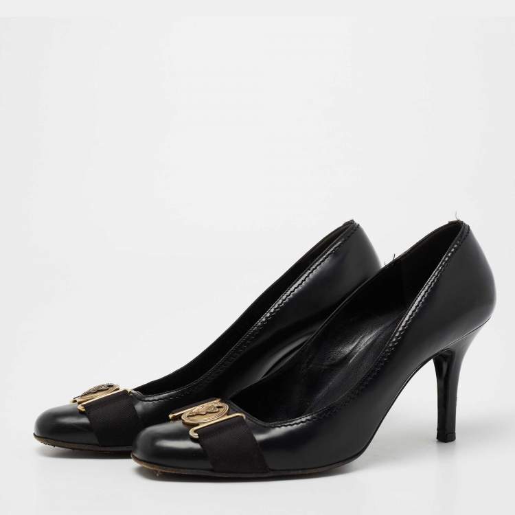 Pre Owned Gucci Black Leather Hysteria  Pumps Size 40