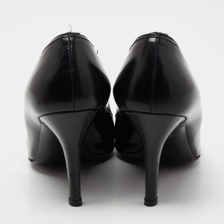 Pre Owned Gucci Black Leather Hysteria  Pumps Size 40