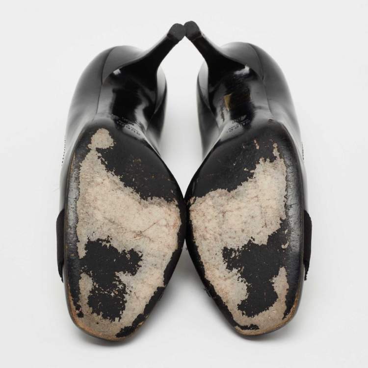 Pre Owned Gucci Black Leather Hysteria  Pumps Size 40
