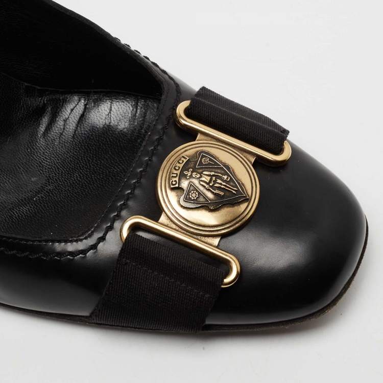 Pre Owned Gucci Black Leather Hysteria  Pumps Size 40