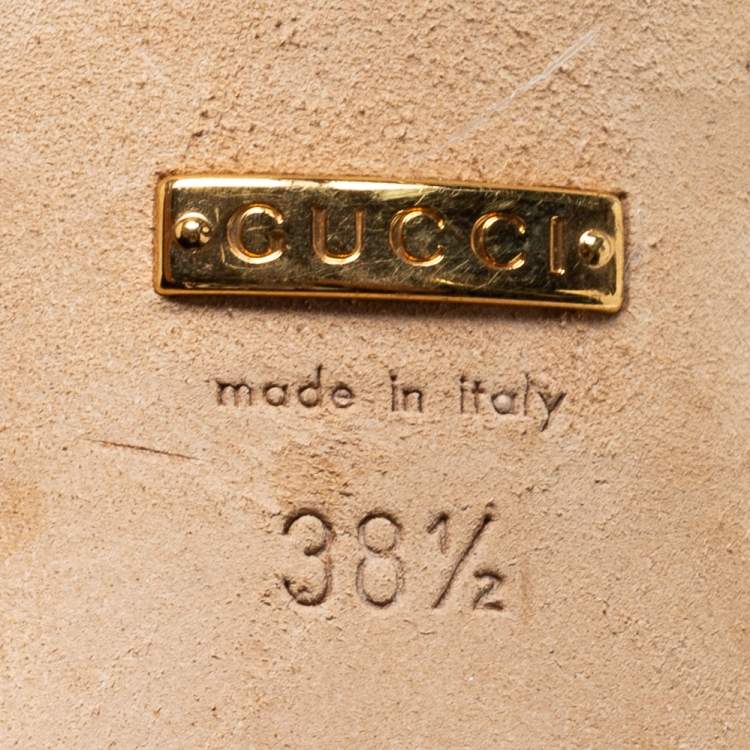 Pre Owned Gucci Beige Leather Kristen Pumps Size 38.5