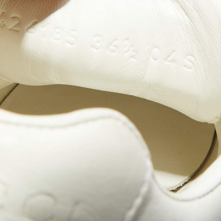 Pre Owned Gucci White Leather Interlocking G Sneakers Size 36.5