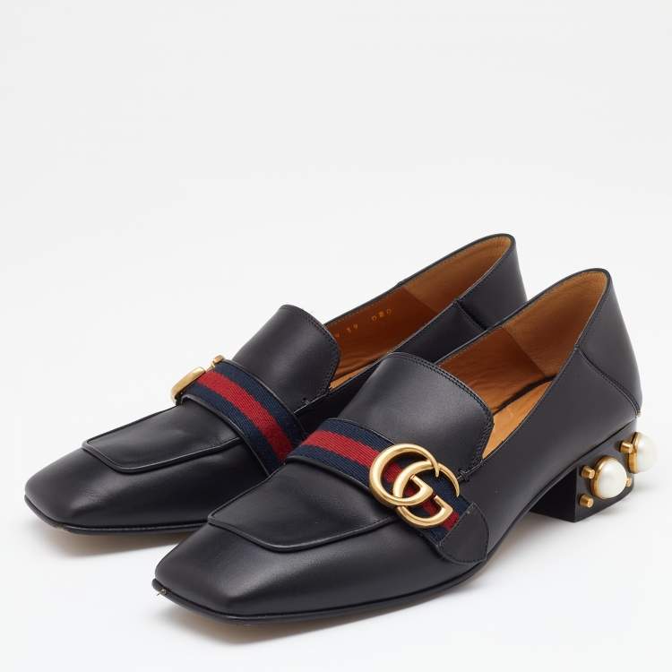 Gucci block hot sale heel loafers