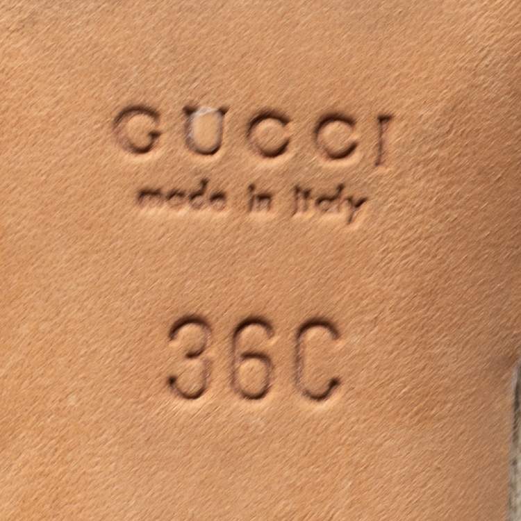 مملوكة مسبقًا Gucci Beige/Brown GG Canvas Hollywood Horsebit D'orsay Pumps Size 36