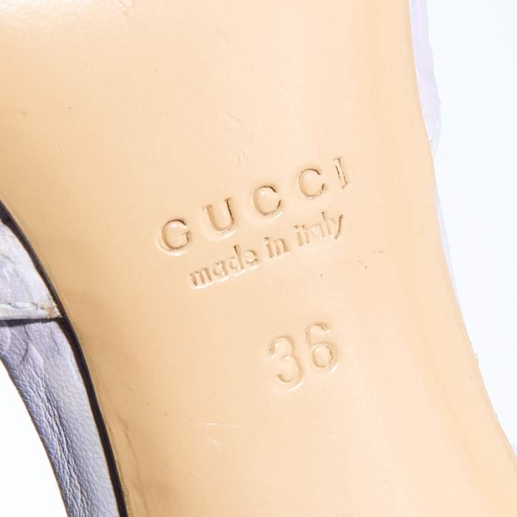 Pre Owned Gucci Lilac Guccissima Leather Horsebit D'orsay Pumps Size 36