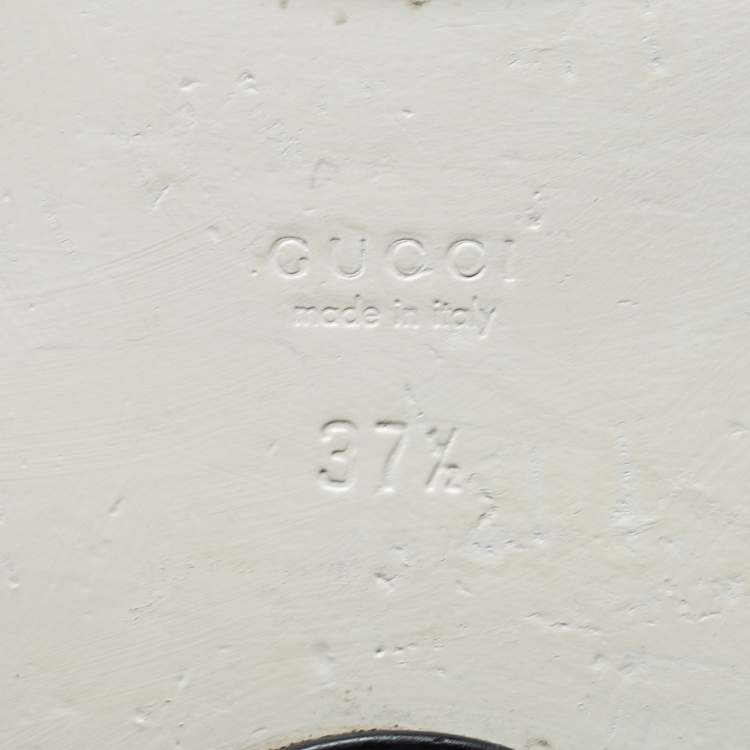 Pre Owned Gucci White Leather GG Web Thong Flats Size 37.5