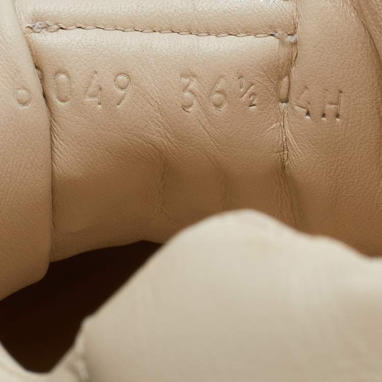 Pre Owned Gucci Off White Leather Rhyton Mickey Mouse Sneakers Size 36.5