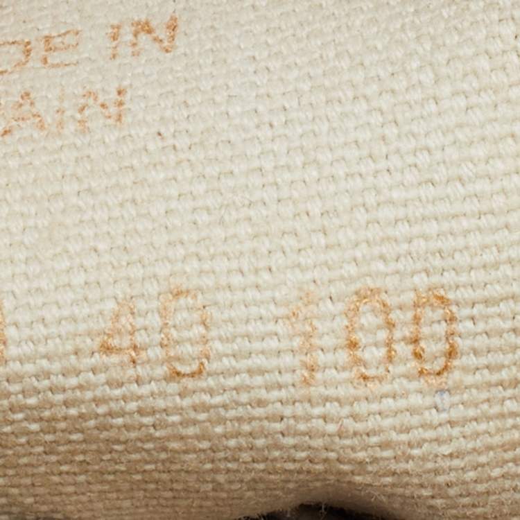 Pre Owned Gucci Off White Canvas Logo Wedge Espadrille Sneakers Size 40