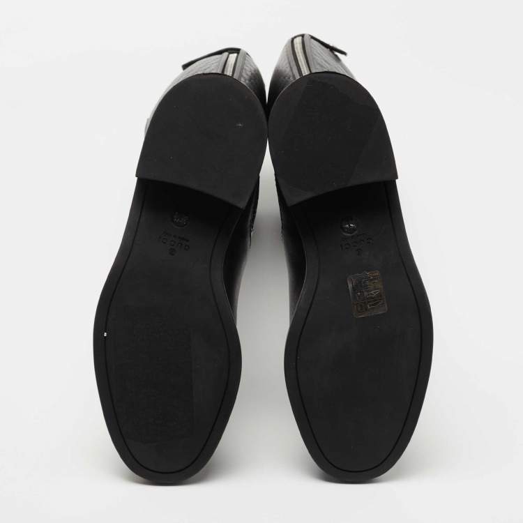 Pre Owned Gucci Black Micro Guccissima Leather Boots Size 35.5