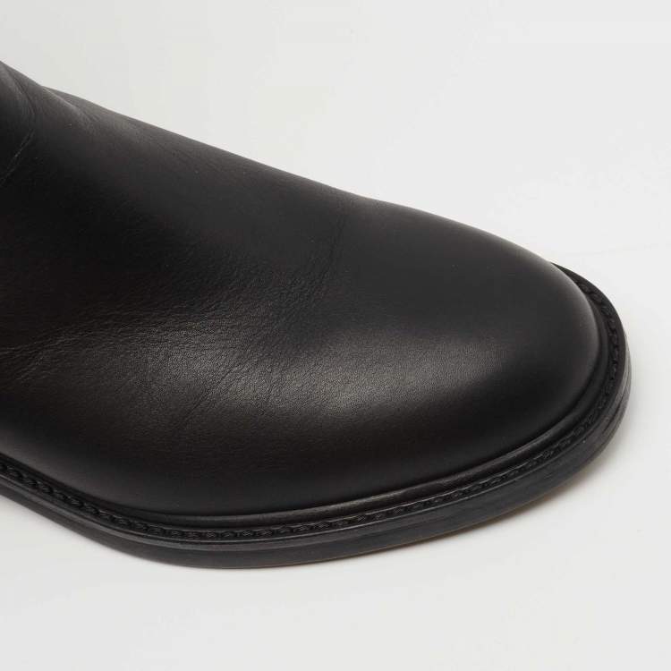 Pre Owned Gucci Black Micro Guccissima Leather Boots Size 35.5
