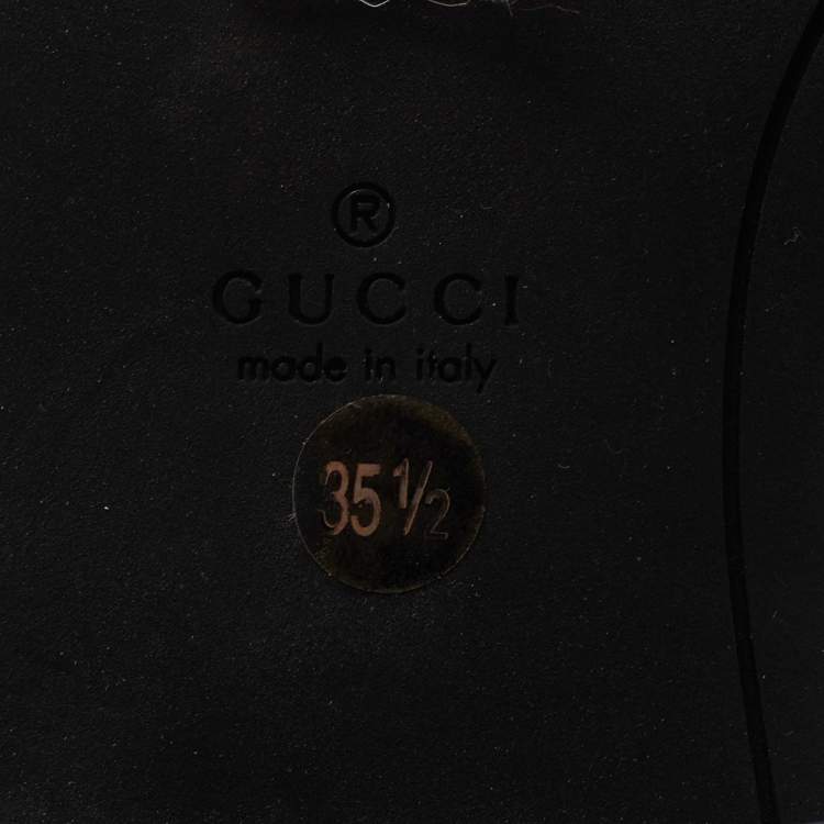 Pre Owned Gucci Black Micro Guccissima Leather Boots Size 35.5
