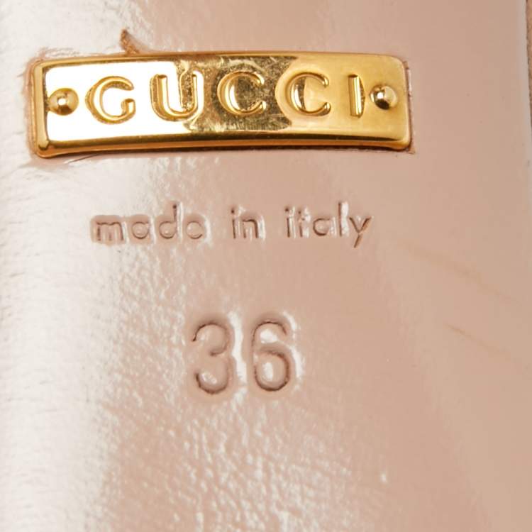 Pre Owned Gucci Beige Leather Studded Coline Pumps Size 36