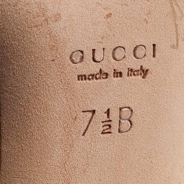 Pre Owned Gucci Metallic Gold Leather Lifford Penny Loafer Pumps Size 37.5