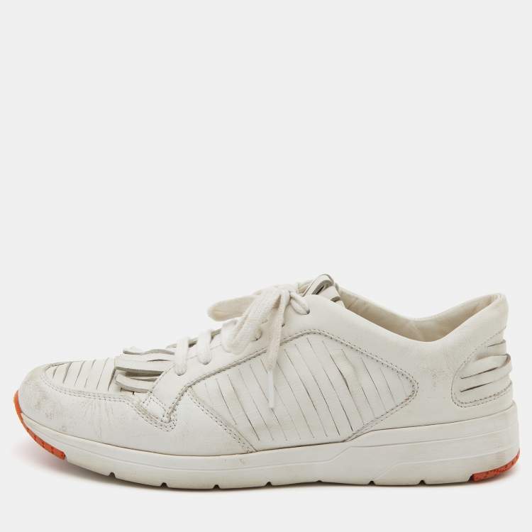 Pre Owned Gucci White Leather Low Top Sneakers Size 38