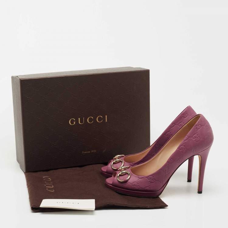 Pre Owned Gucci Pink Leather New Hollywood Pumps Size  37.5