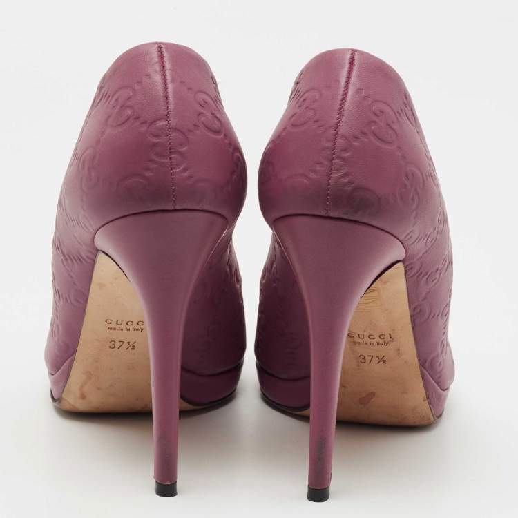 Pre Owned Gucci Pink Leather New Hollywood Pumps Size  37.5