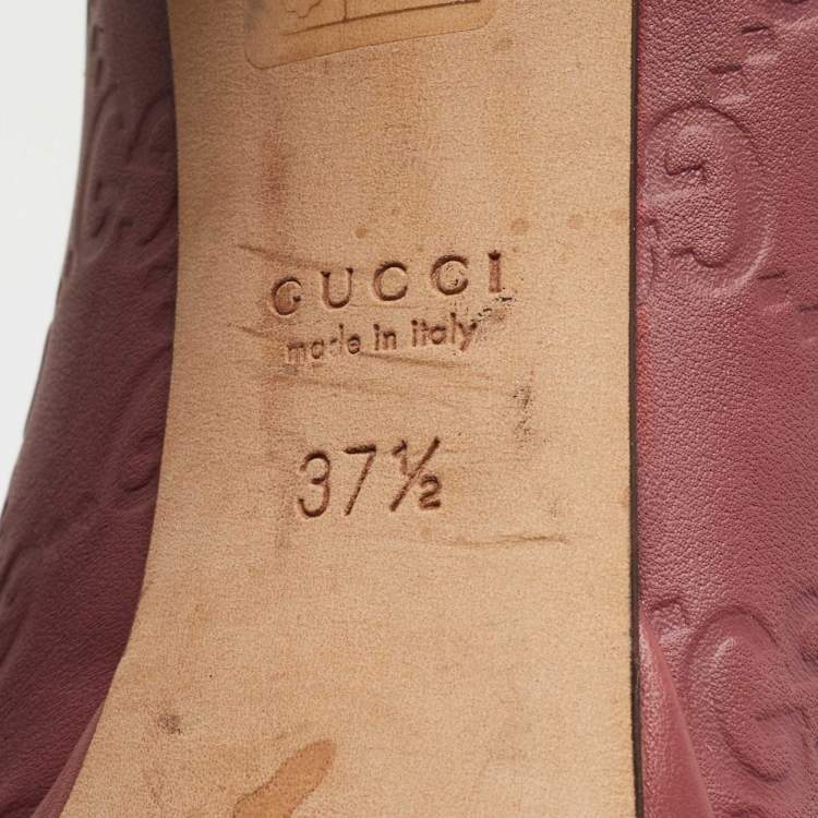 Pre Owned Gucci Pink Leather New Hollywood Pumps Size  37.5