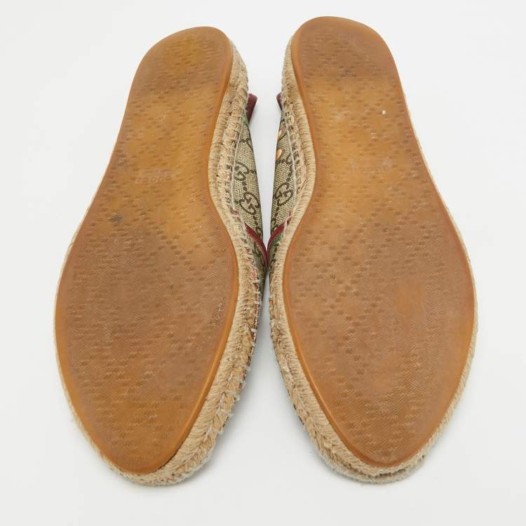 Pre Owned Gucci Multicolor Tian Print GG Supreme Canvas Flat Espadrilles Size 41.5