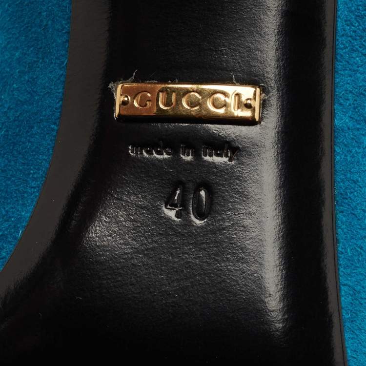 Pre Owned Gucci Tricolor Suede and Leather Pointed Cap Toe Pumps Size 40