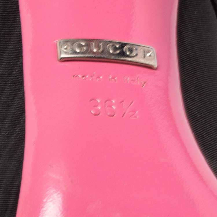 Pre Owned Gucci Black Fabric Virginia Mary Jane Pumps Size 36.5