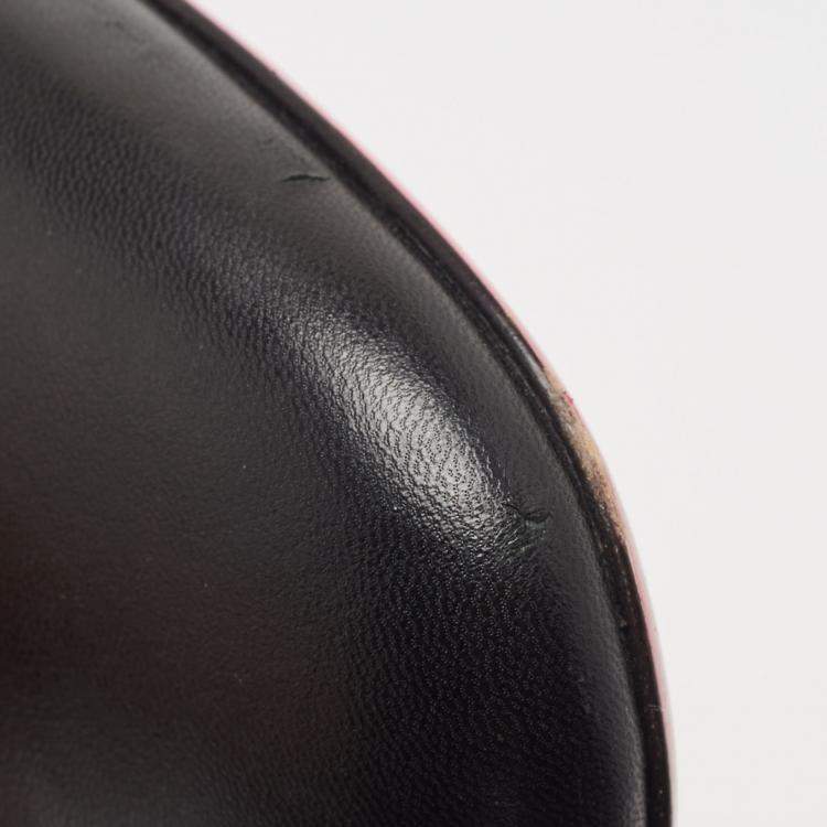 Pre Owned Gucci Black Leather and Mink Fur Candy Embellished Mules Size 36