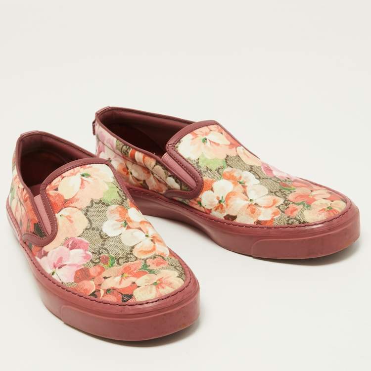 Pre Owned Gucci Multicolor Canvas Bloom Slip On Sneakers Size 38