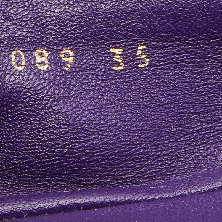 Pre Owned Gucci Purple Leather Tassel Ballet Flats Size 35