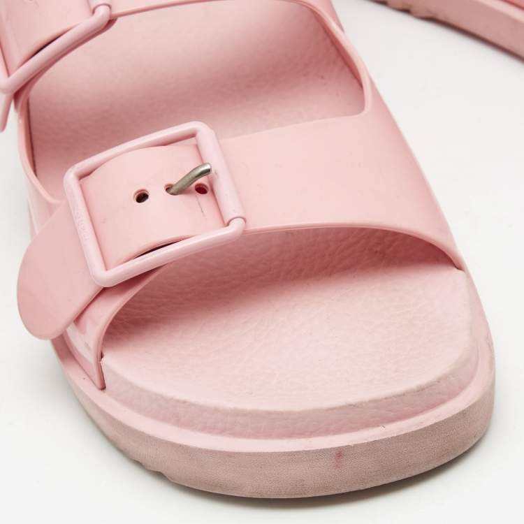 Pre Owned Gucci Pink PVC Isla Slingback Double Sandals Size 39