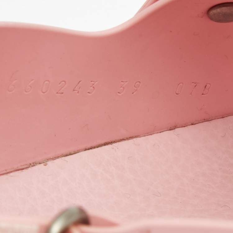 Pre Owned Gucci Pink PVC Isla Slingback Double Sandals Size 39