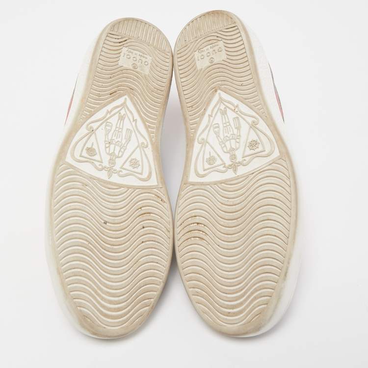 Pre Owned Gucci Brown Canvas and Leather Ace Sneakers Size 35