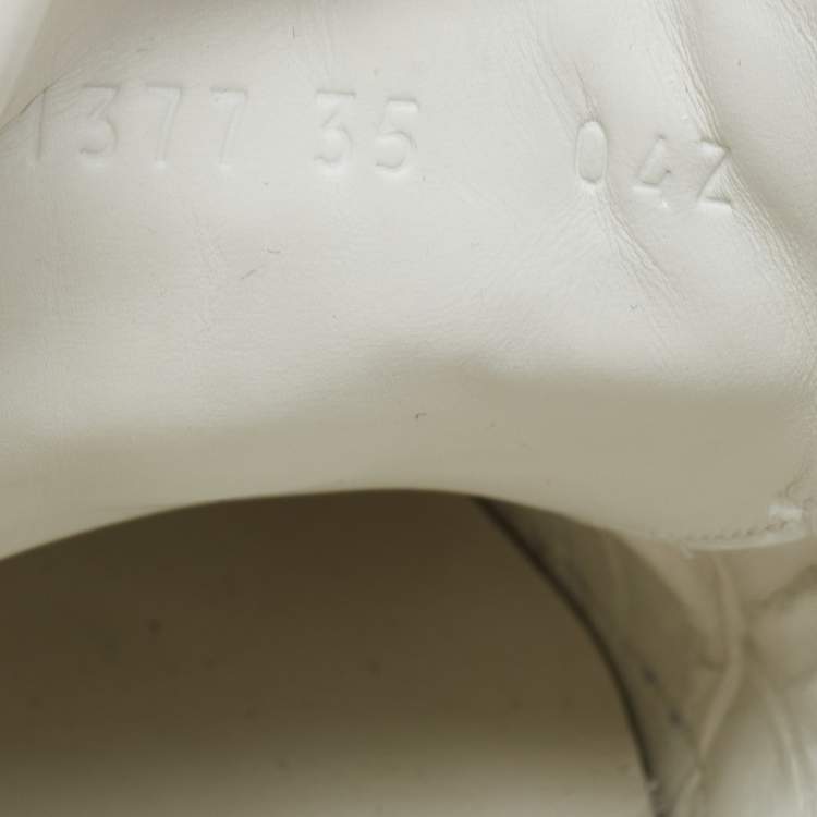 Pre Owned Gucci White Leather GG Apple Applique Ace Sneakers Size 35