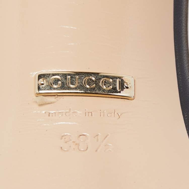 مملوكة مسبقًا Gucci Black Leather Claudie Ankle Strap Sandals Size 38.5